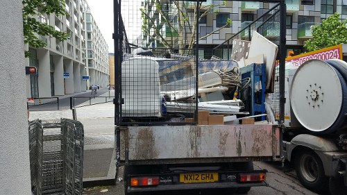 Professional waste clearance team at work
