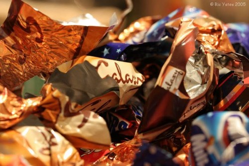 Small skip outside a flat in Camden